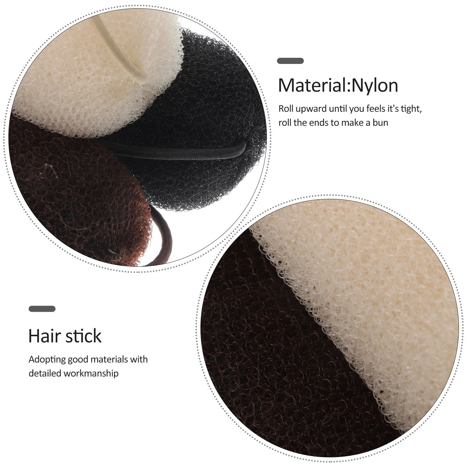 

3pcs Hair for Buns Elastic Cord Bun Maker Women Accessories Girls Travel Dating Bun Maker For Hair Fitness