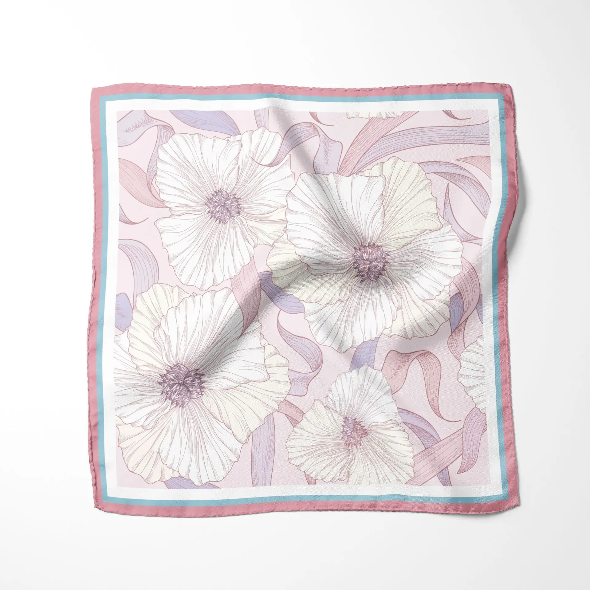 100% Pure Mulberry Silk Scarfs 109CM Square Scarf Women Neckerchief Headscarf Hair 20 Momme Scarf Bandana Gift Packed