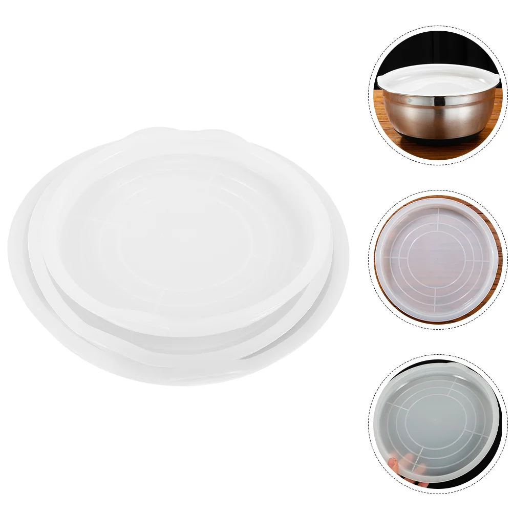 

3Pcs Premium Plastic Mixing Bowl Cover Universal Fit Anti Boil Over Lid for Cooking and Food Storage Mixing Bowl Lid