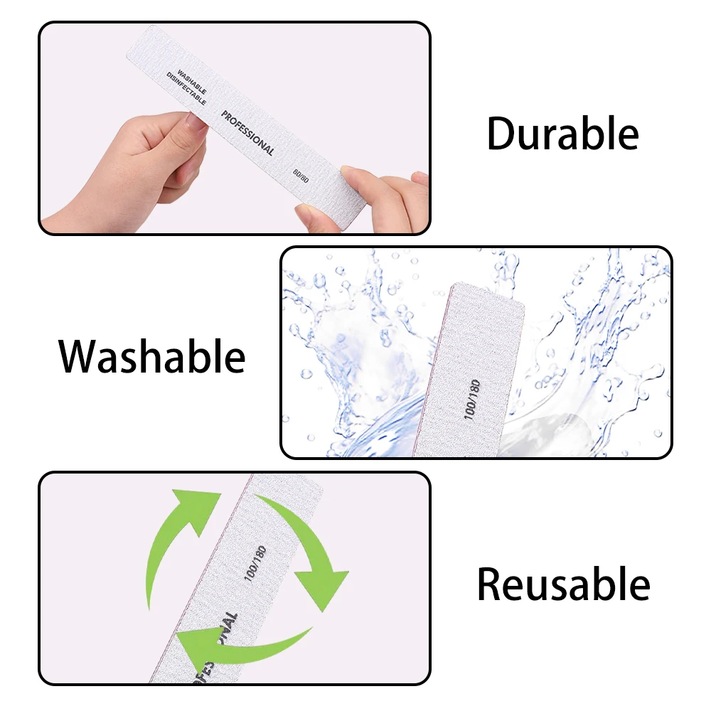 5/25 قطعة ملف الأظافر المربع المهنية 80/80 100/180 الصنفرة الجير أ Ongle الرملي تلميع الملفات معدات الأظافر مانيكير #4