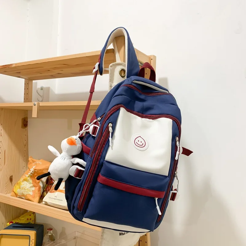 Mochila de lona para estudiantes, bolsa de viaje para ordenador, minimalista, japonés, para escuela secundaria, 2023