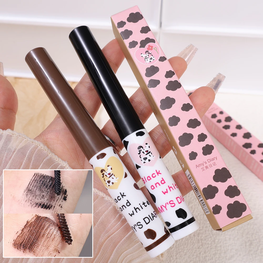 Matte Black Brown Curl Mascara Waterproof Lengthening Lashes Ultra-fine Small Brush Head Non-smudge Lasting Mascara Eyes Makeup