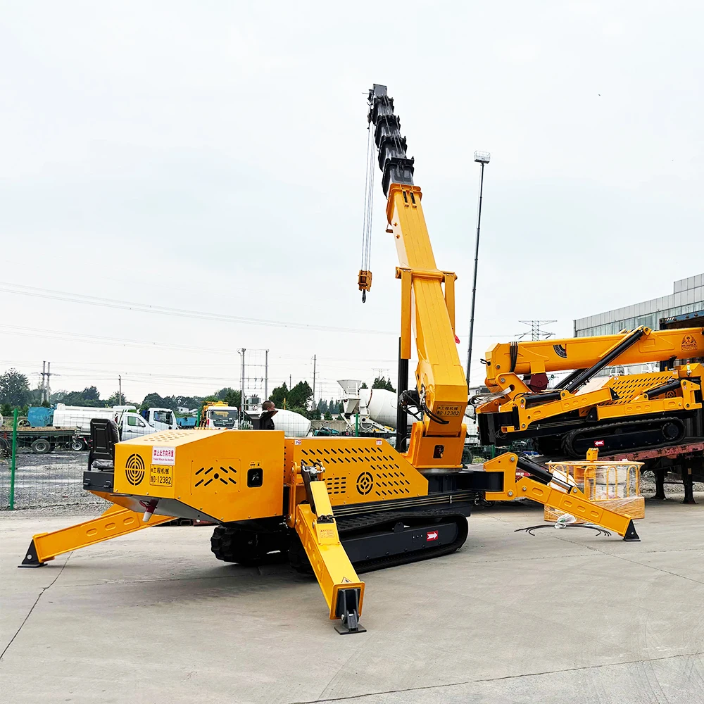 12 Ton Full Slewing Boom Type Small Crawler Crane Spider Crane for Construction Site Professional Heavy Duty Lifting Machine
