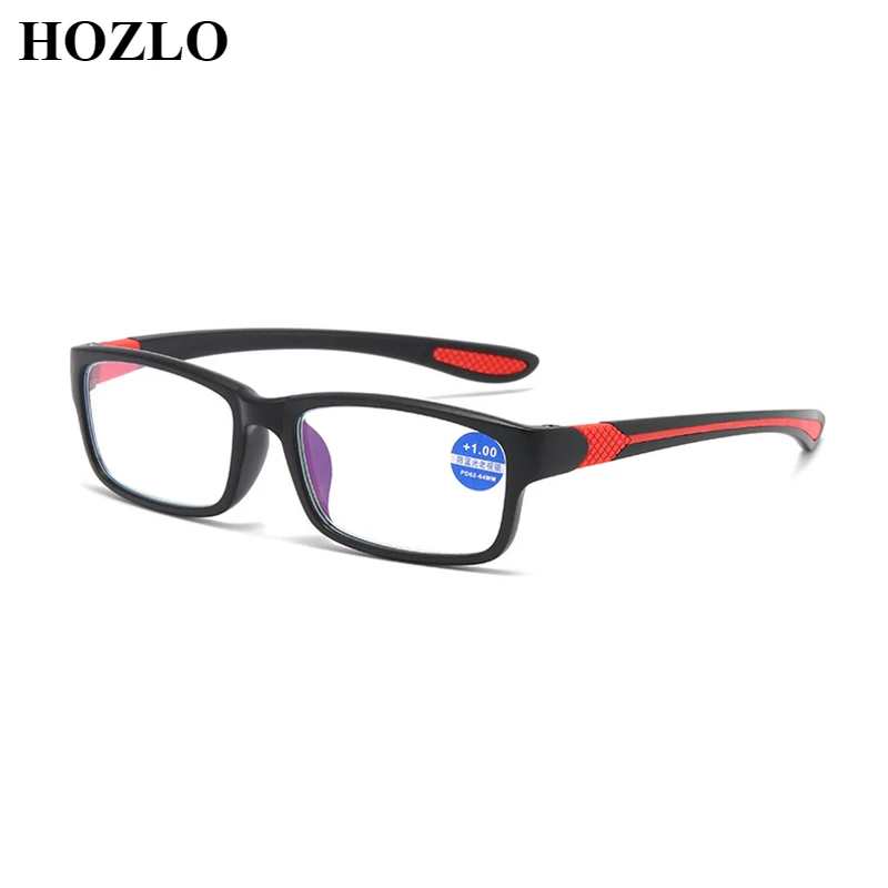 Unisex TR90 Blue Light Blocking Reading Glasses Magnifier Arrow Temple Women Men Computer Protective Hyperopia Spectacles +1~+4