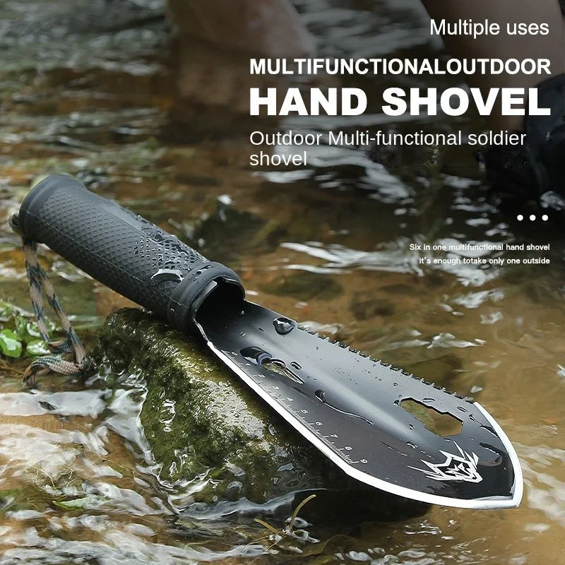 Outdoor Multi-function Small Hand Shovel Stainless Steel Portable Shovel Digging Wild Vegetables Camping Small Shovel