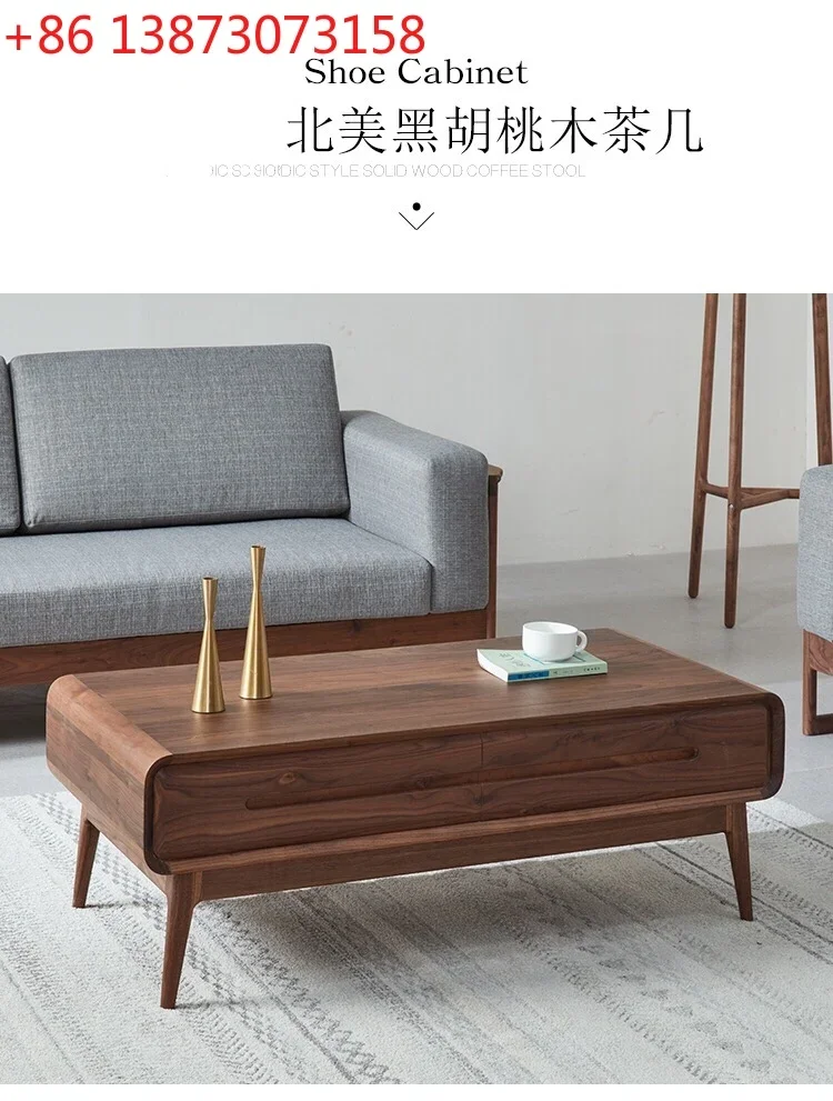 FTavolino da caffè semplice nordico soggiorno domestico rettangolare in legno massello modello di design nuovo modello di fascia