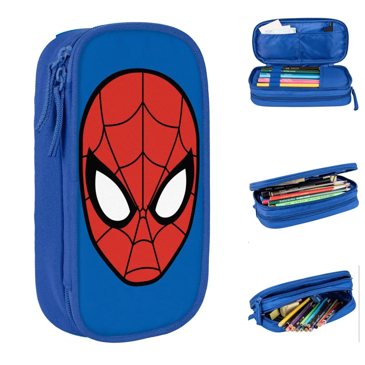 Lovely Spider Man Head Pencil Cases Pencilcases Pen for Girls Boys Large Storage Bags School Supplies Cosmetic Stationery