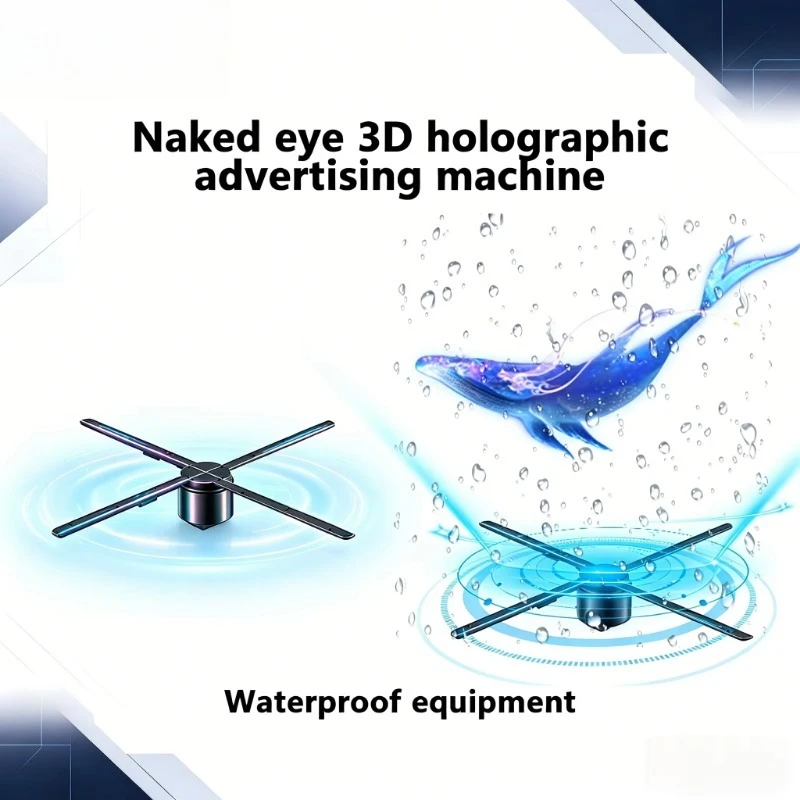 AZMAX for 80cm Waterproof Outdoor 3D LED Hologram Fan Display For Commercial Advertising Event Decoration