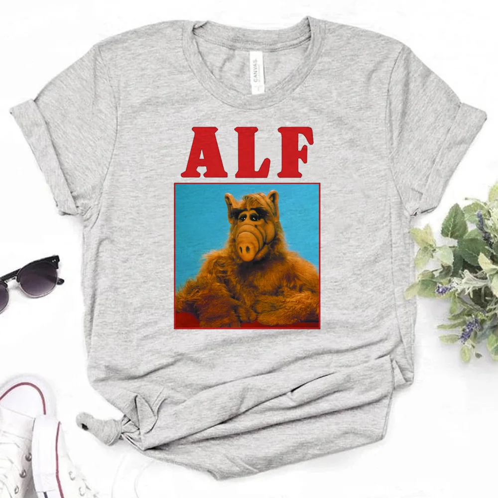 ALF เสื้อมังงะสตรีทแวร์ฤดูร้อนสำหรับผู้หญิงเสื้อยืดการ์ตูนฮาราจูกุ2000S