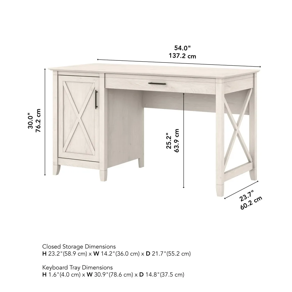 Mesa do computador com armazenamento, Farmhouse PC Table para Home Office