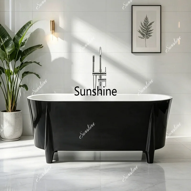 Acrylic bathtub, one-piece foot household free-standing princess with feet