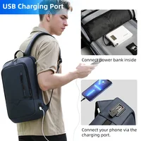 HK Slim Backpack For Men 15.6 Inch Laptop Bags Waterproof Minimalist Business Backpack With USB Charging Casual Travel Work Bag 5