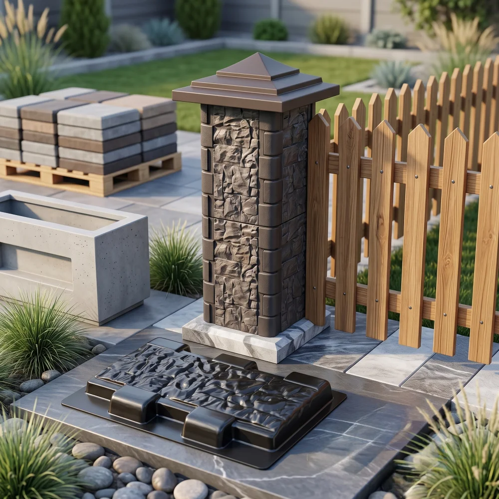Brick Mold for Culture Stone Column, Reusable Cement Fence Post Form for Garden & Villa Decoration, Easy Use