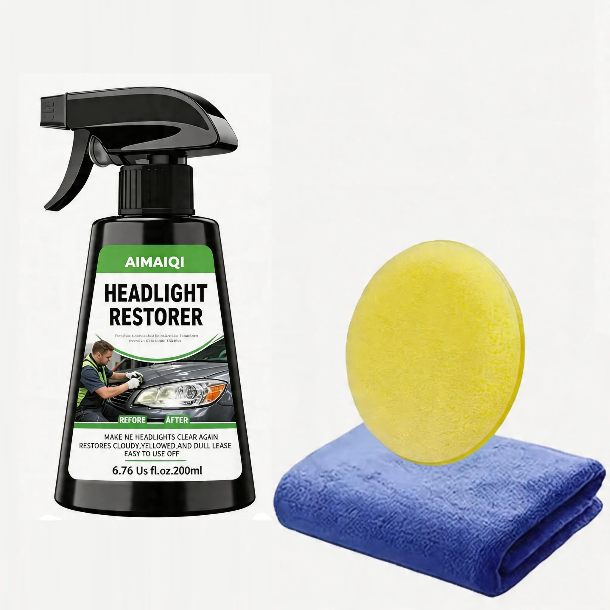 

Universal Auto Headlight Repair Spray, Remove Cloudiness Yellow Oxidation From Car Lampshade, Long Lasting High Gloss Lens Resto