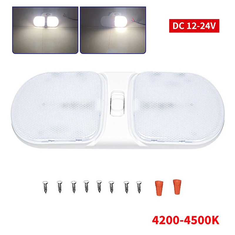 New 126 LED Beads RV Light Natural Light Bright Carriage Interior Light Partition Control with Large Switch For Car Acesssories