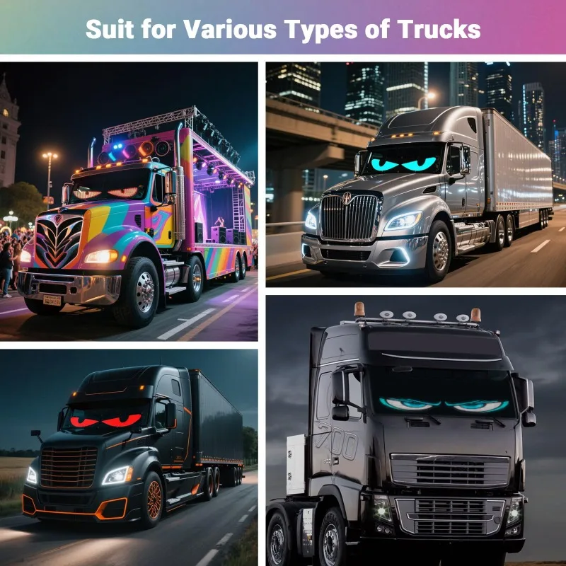 Devil Eyes Licht für Autos Windschutzscheibe 23,23"x4,72" Programmierbare LED-Schilder APP-Fernbedienung LED-Matrix Flexibler weicher Bildschirm