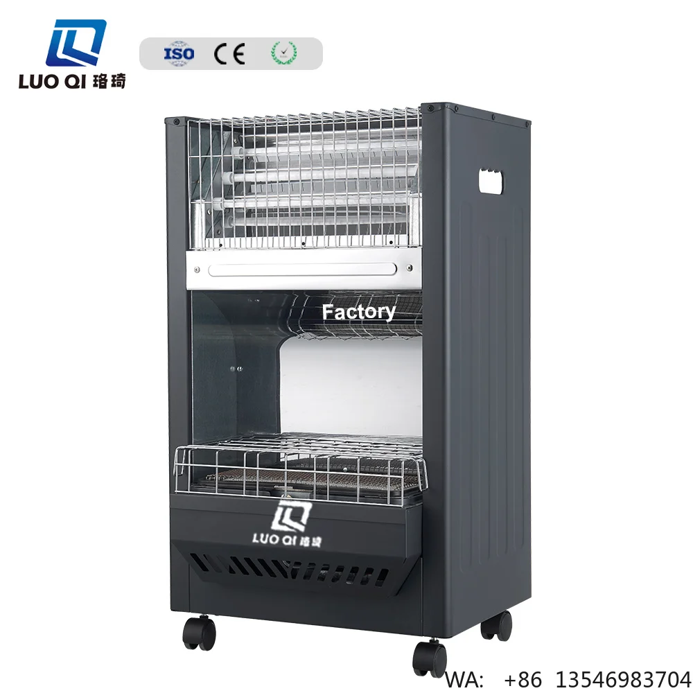Hybrid Gas Electric Heater 1200W Electric 3.6kW Gas Room Heater UKCA CE Certified Mobile Infrared Heater with Cylinder Cabin
