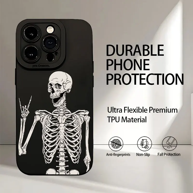 

Creative Cool Skull Letter Pattern Case For Samsung Galaxy S25 S24 S23 Ultra S22 S21 FE Plus A54 A53 A55 A33 A34 A35 A16 Cover