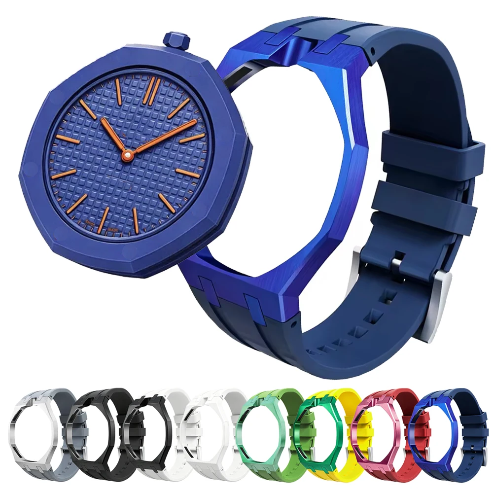 Metal Case+Silicone Strap For Swatch X AP Royal Po Pocket Watch Changer To Wristwatch Integrated Modification Accessories