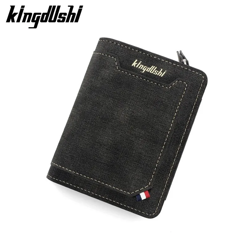 

Мужской модный кошелек на молнии с застежкой-молнией, тройной ручной кошелек для монет с несколькими слотами, студенческий держатель для удостоверений личности Cartera Hombre Billeteras