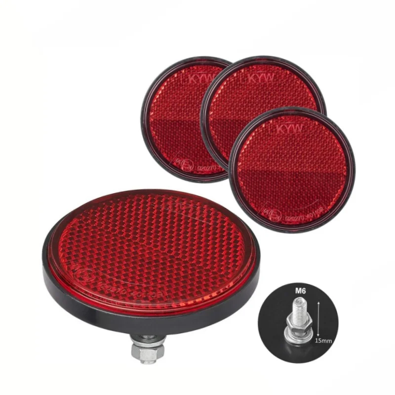 

4pcs Trailer Reflector Red Round With Screw 60mm Reflector Side Light For Truck Caravan Car Motorhomes Exterior Accessories