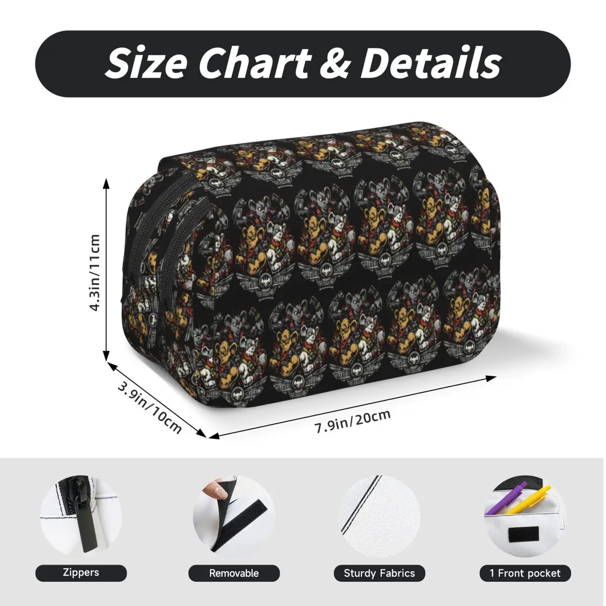 Biker Mice From Mars Pencil Cases Pencil Pouch Hard Shell Leather Large Storage Pen Box Pencil Bag for Kids Gifts view 4