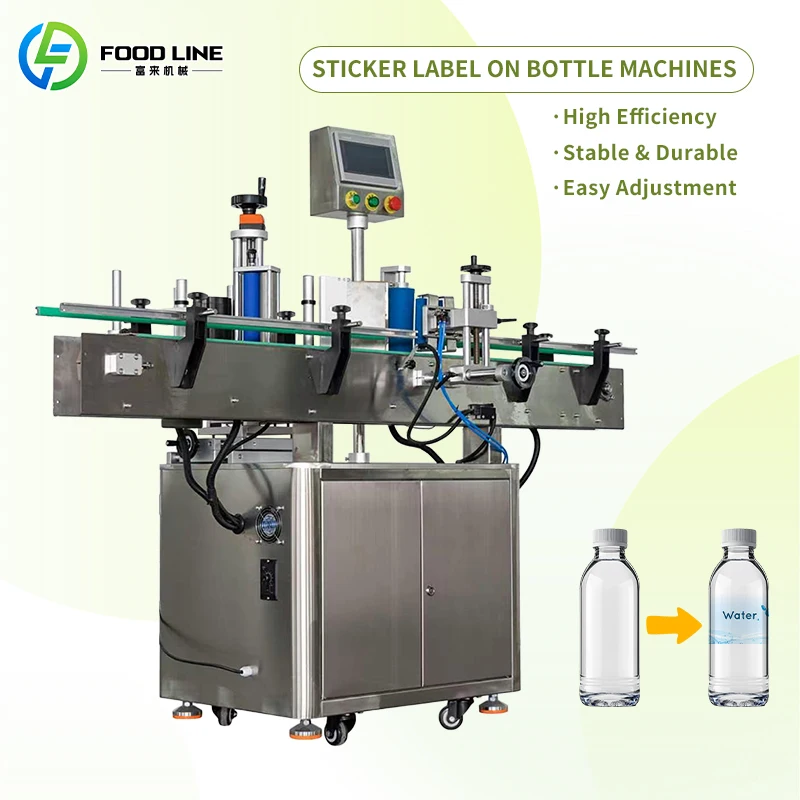 Custom Made Automatic Glass Plastic Round Bottle Adhesive Sticker Wraparound Round Bottle Labeling Machine