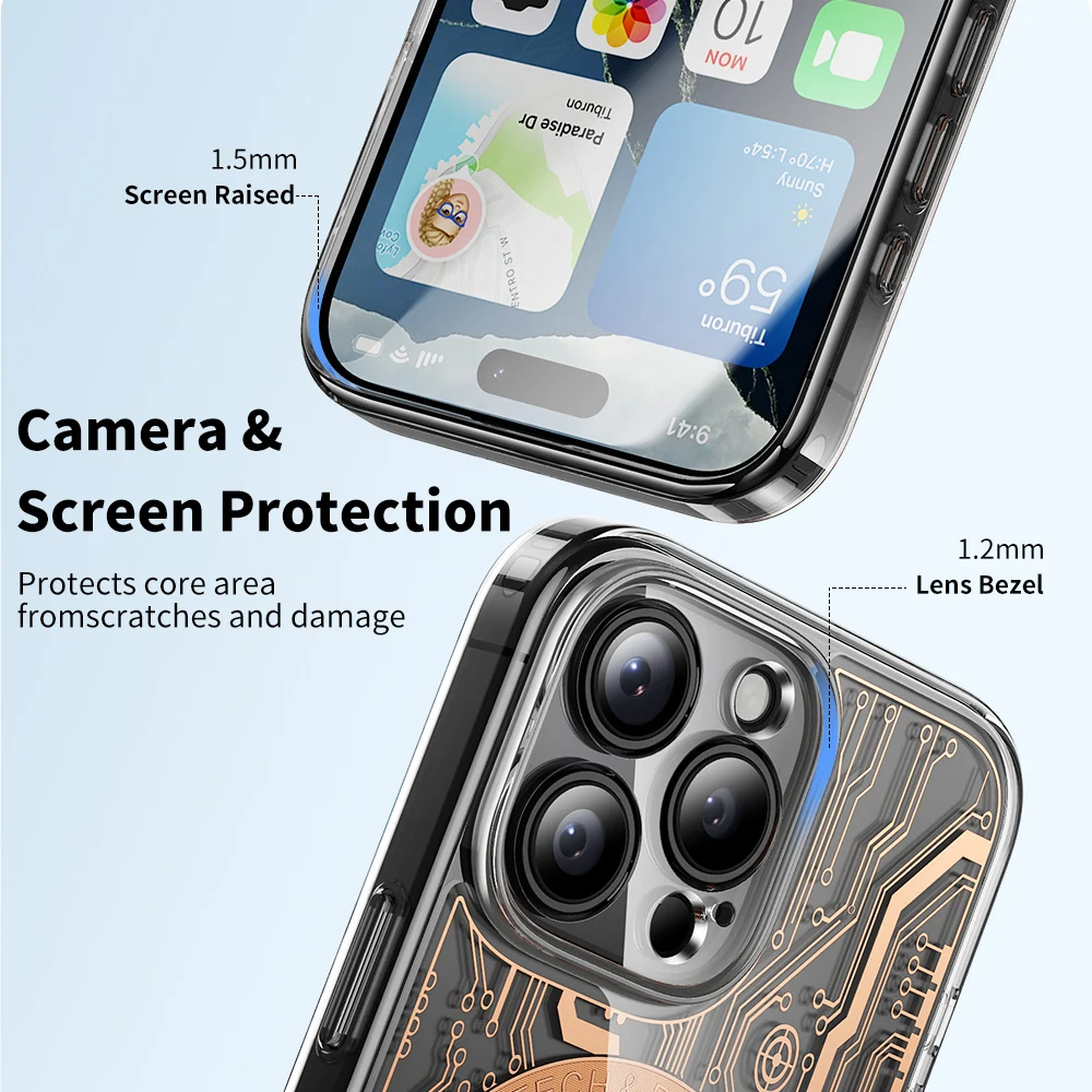 Double Airbag Protection Cyberpunk Style Magnetic Phone Case Suitable For IPhone 13 14 15 16 Pro Max Plus Phone Cover