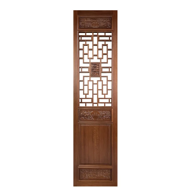 Ancient building door Home entrance Partition screen wooden door Wood carving grid Chinese style screen wooden door