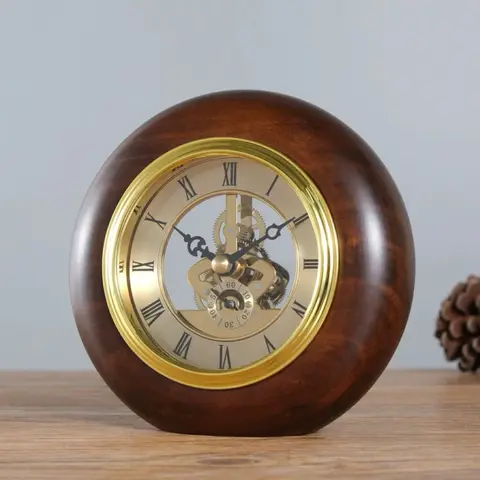 단단한 나무 가정용 탁상시계 데스크탑 거실 기계적 관점 탁상시계 데스크탑 패션 시계 탁상용 테이블