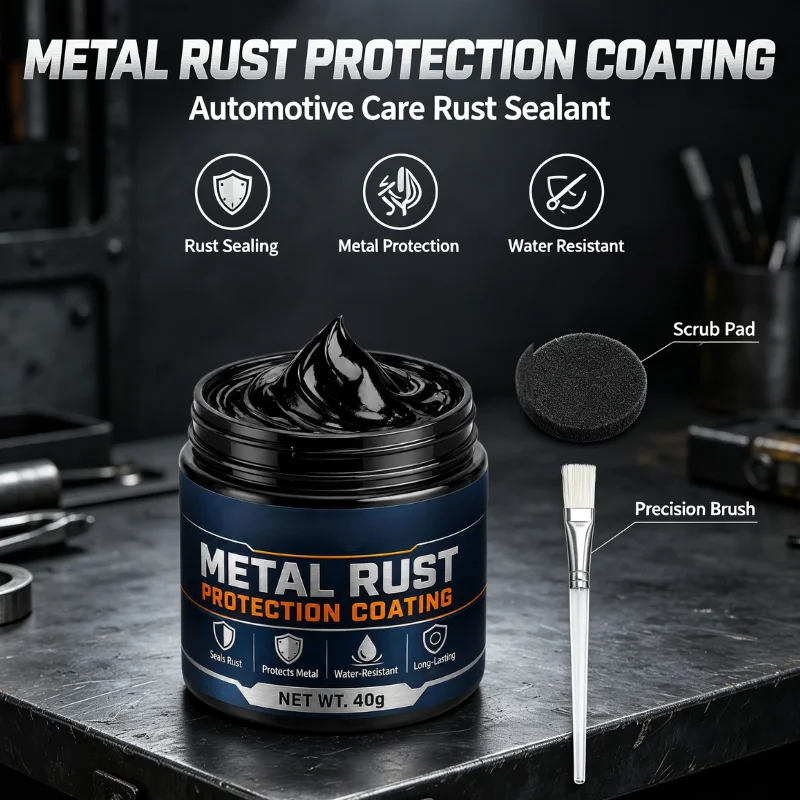 1/2/3/5pcs Metal Rust Protection Coating Paste Water Resistant Long Lasting Rust Inhibitor Anti Rust Paint with Brush and Sponge