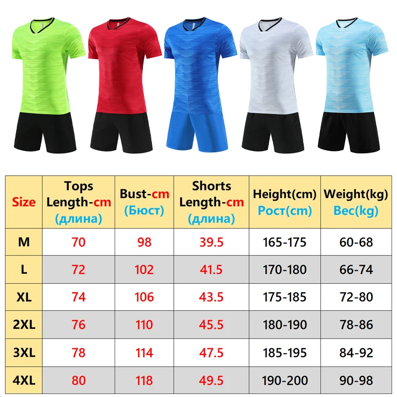 Football Uniform Suit Male Adult Game Training Short Sleeved Sports Uniform Jersey Custom Shorts Sets Gym Running Team Tracksuit