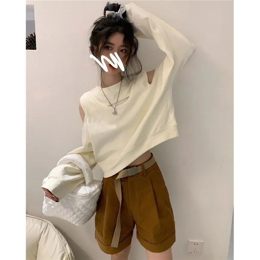 

Women'S Clothing Sweat-Shirts Crew Basic Funny Multi-Style Cute Crewneck Graphical Kawaii Layer Korean All-Match Japanese Retro