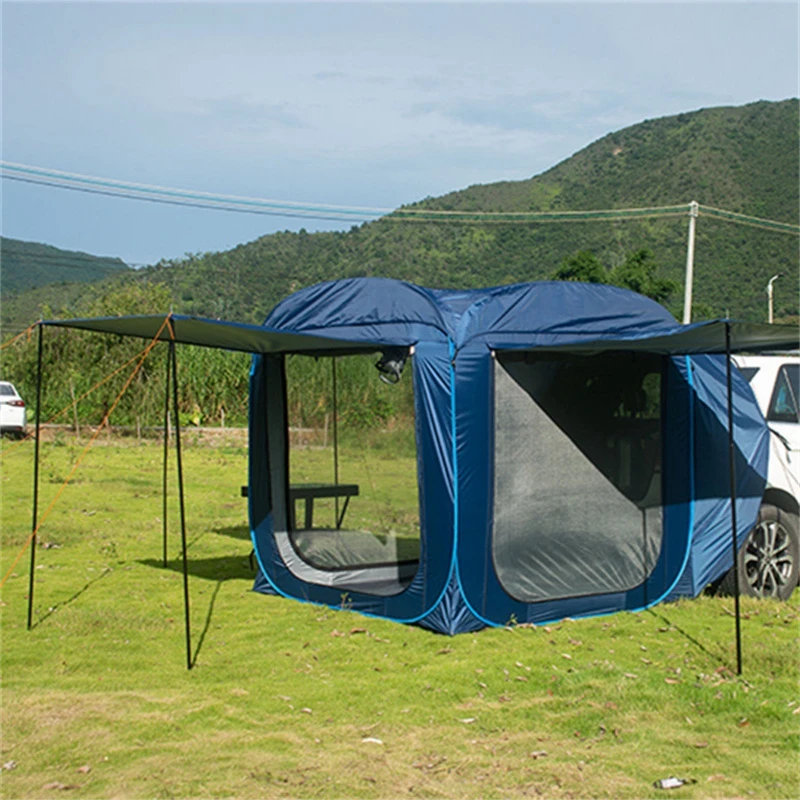 Imagem -02 - Impermeável Pop up Quick Open Car Tenda Traseira Camping ao ar Livre Caminhadas Pára-sol Pérgola Windproof Self-driving Tourist Trunk Lodge