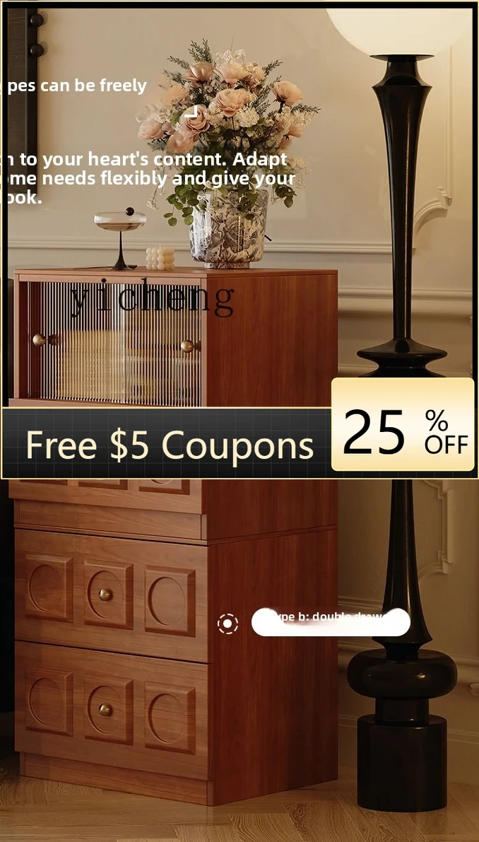 

ZZ French retro TV cabinet, living room card door cabinet, antique furniture locker