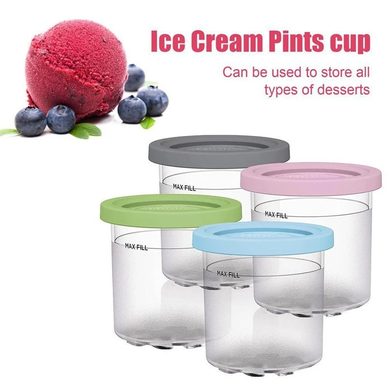 1Pieces Ice Cream Pints Cup For Creamie Ice Cream Maker Cups Reusable Can Store Ice Cream Pints Containers Outdoor Tableware