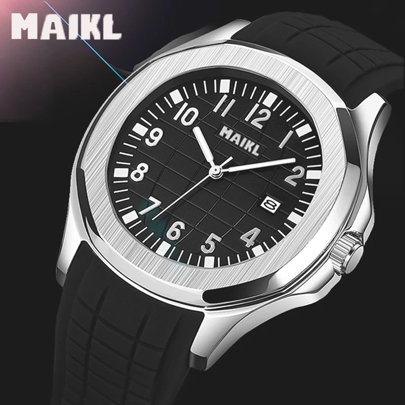 MAIKL Top Luxurious Brand Men's Quartz Watch Calendar Window Luminous Pointer Silicone Strap Waterproof Men's Sports Watch