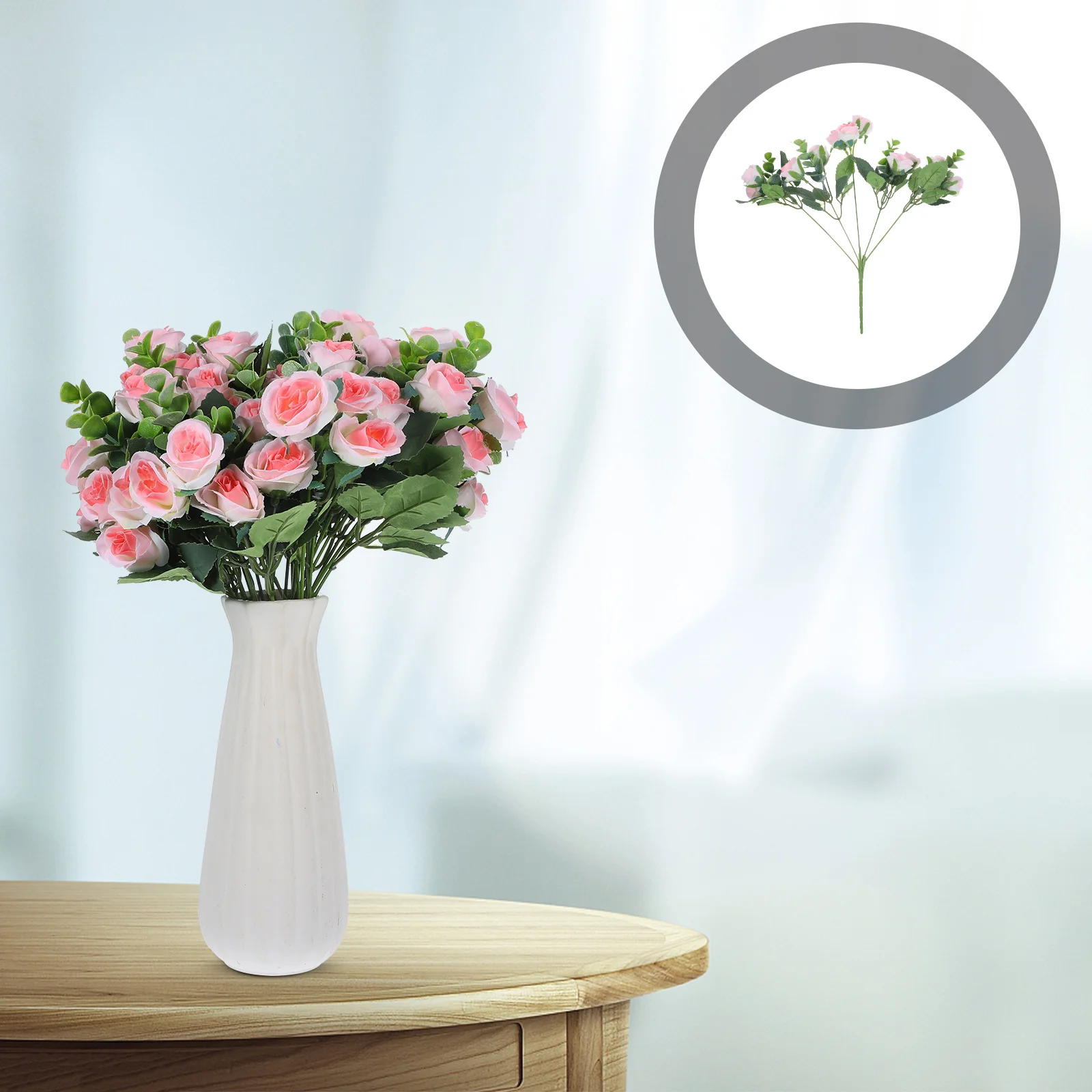 

5 Pcs Simulated Flower Arrangement Roses Artificial Flowers Bouquet Fake Silk Cloth Decor Decorative Bride Decorations
