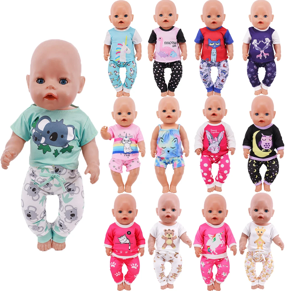 18Inch American Baby Girl Handmade Multicolor Doll Clothes&35CM Cute Pajamas Fit For 43Cm Reborn Baby Dolls&Doll Accessories Toy