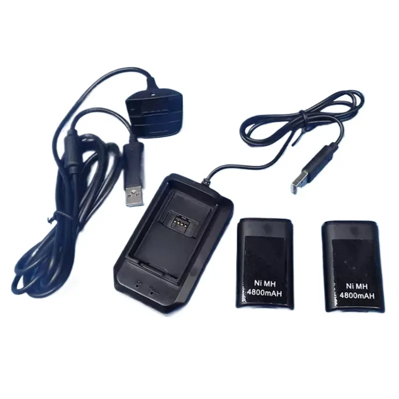 2x4800mAh Rechargeable Battery for Xbox 360 Wireless Game Controller Gamepads+Charging Cable