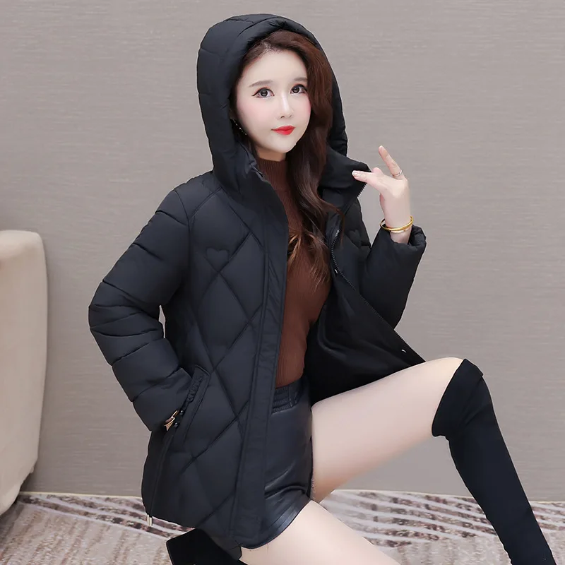 Mom\'s Big Size Clothing Down Cotton Jacket Temperament Short Loose Coat for Women Warm Outerwear Ladies Coats Female Parkas