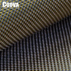 F252 COOVA  Golden Tinsel & Carbon Fiber Cloth Mixed  Plain Tela Fibra De Carbono Carbon Fabric Jacquard Width 200mm/300mm For D