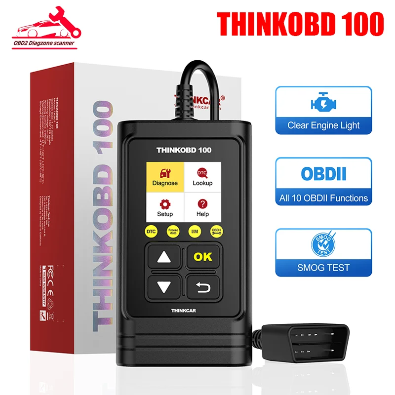 

THINKOBD 100 All OBD2 Functions DTC Lookup VIN Live Data Reset O2 Sensor Update Free OBDII Scanner EOBD Auto Code Reader