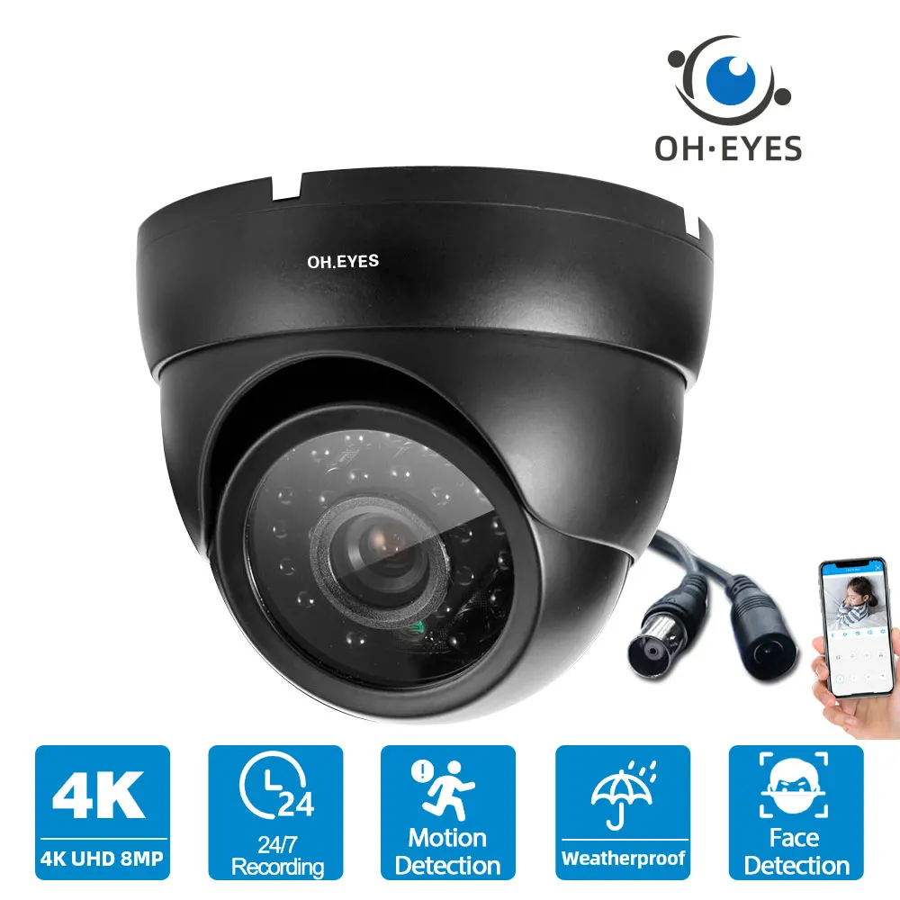 8MP CCTV AHD Analog Camera BNC Indoor home Face detection Metal Dome Security Camera 4K BNC DVR Video Surveillance Camera XMEYE