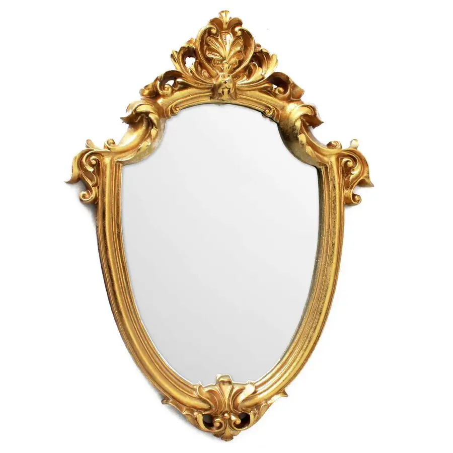 

Винтажное декоративное настенное зеркало в золотой раме из смолы 11.2X16.5