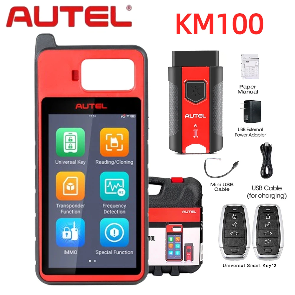 Autel MaxiIM KM100 Key Programming Tool Lifetime Free Universal Key Generator OBD IMMO Key Learning On 99% Car With V200 APB112