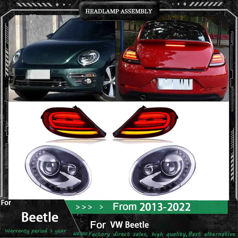 Car Headlights + Taillights For VW Beetle 2013 -2021 LED Headlamp Daytime Running Lights Dynamic Plug And Play Accessories
