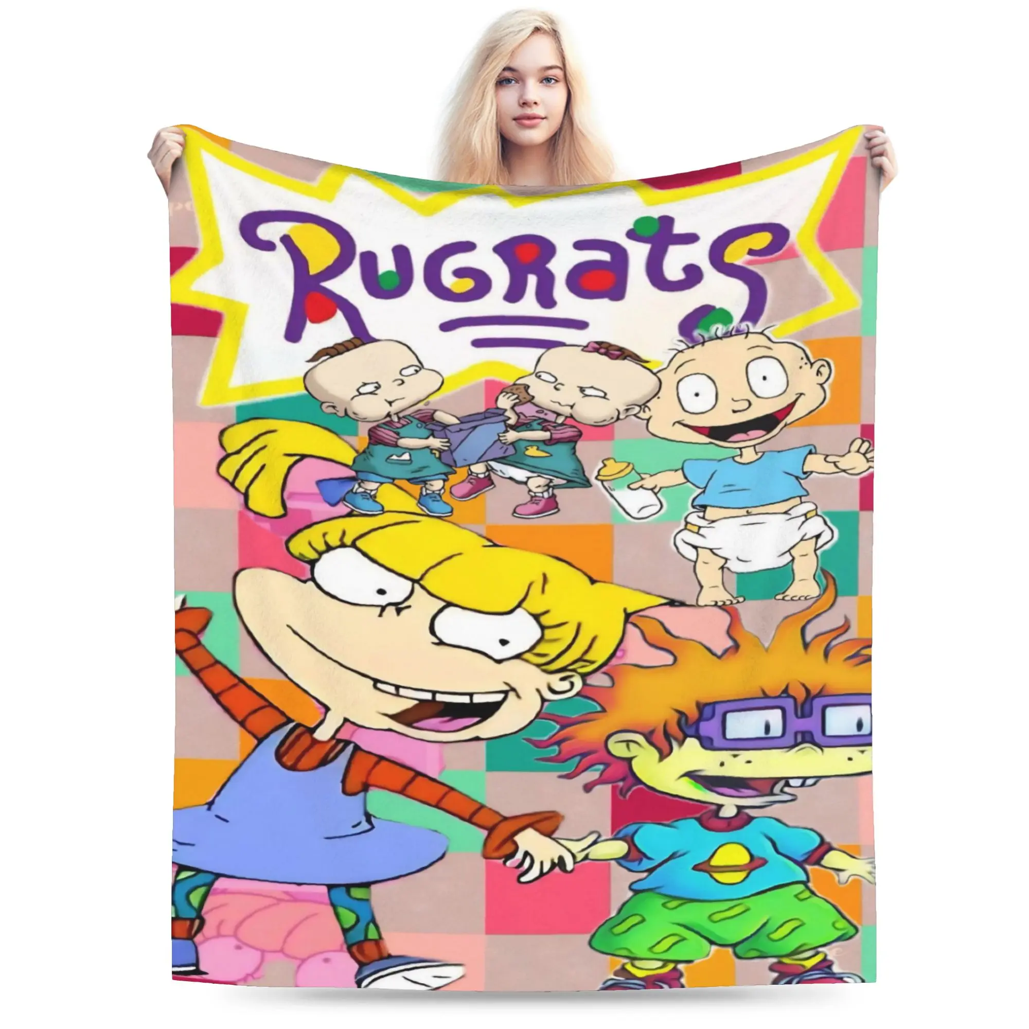 Super Soft Cartoon R-Rugrats Throw Blanket Premium Flannel Fleece Lightweight  Bed Blanket Warm Plush Blankets All Season Use