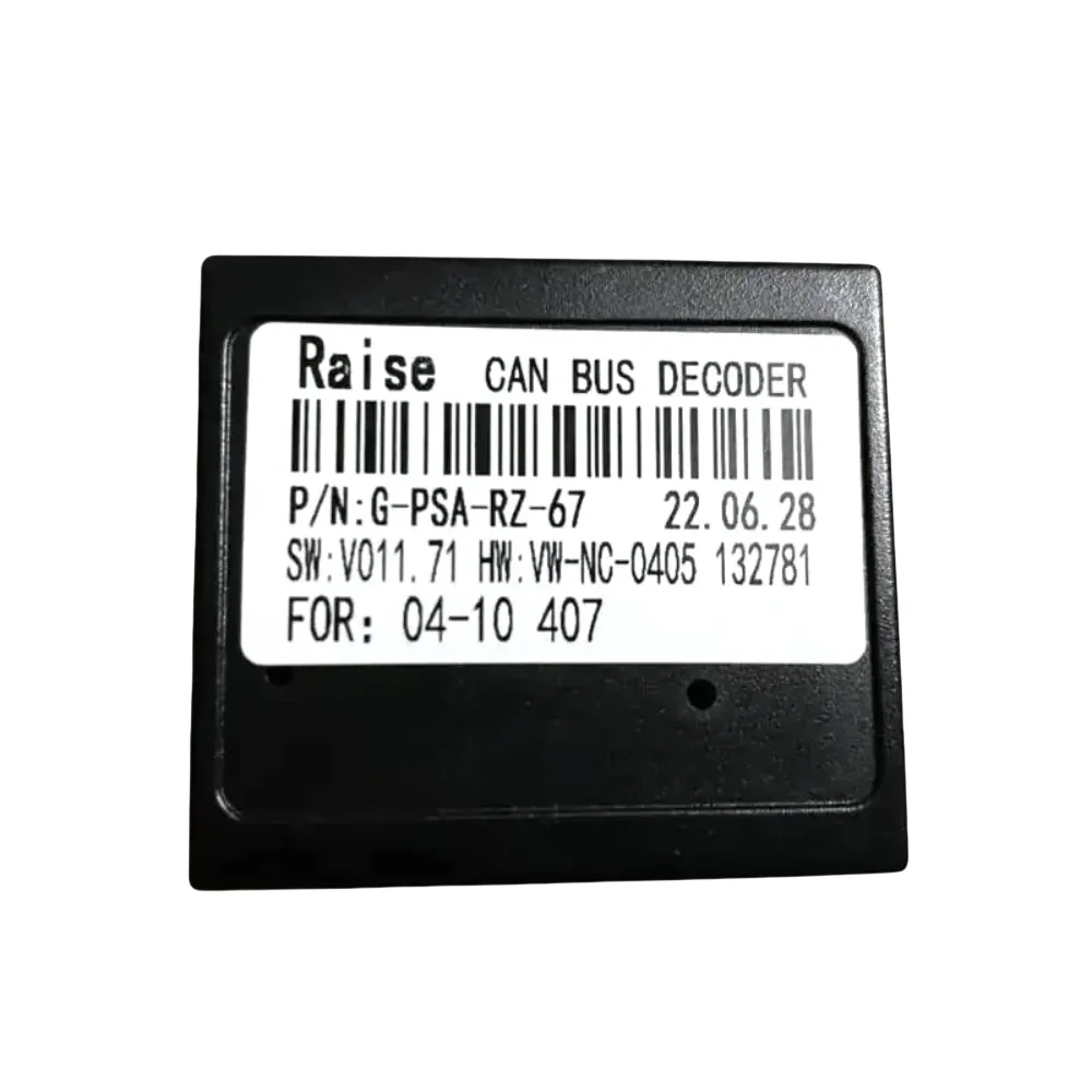 Raise RZC PSA-RZ-67 Android 16 Pin Canbus Decoder Adapter dla Peugeot 407 2004-2011 Odtwarzacz multimedialny Radio samochodowe Ekran dotykowy