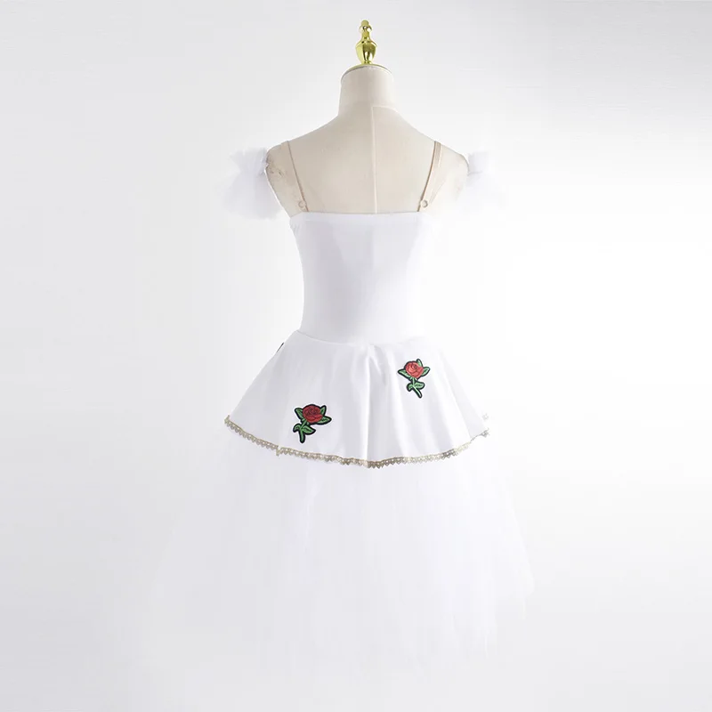 Novo profissional ballet tutu longo tule vestido meninas branco cisne ballet vestido desempenho dança bailarina traje crianças para meninas